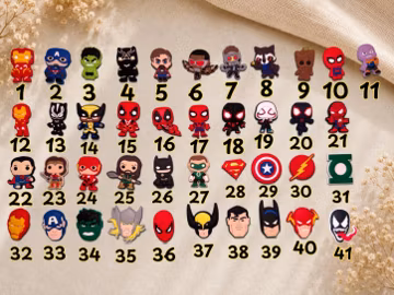 Listing J - Super Heroes Shoe Charms