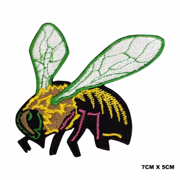 Honey Bee Embroidered Patch: Iron On Applique Badge