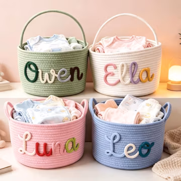 Personalized Crochet Diaper Caddy With Dividers, Custom Name Baby Organizer Bag, Soft Plush Partitioned Storage Basket, Newborn Shower Gift