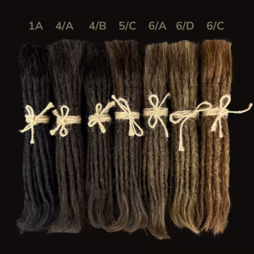 Dark Human Hair Dreadlock Extensions: Crochet Locs, 10 Pcs