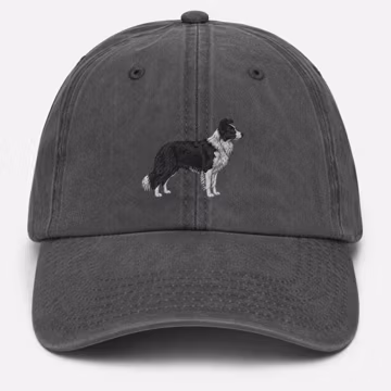 Custom Border Collie Embroidered Hat Dog Lover Baseball Cap Pet Owner Gift for Her Him