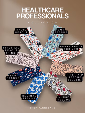 Healthcare Professionals Twist Headband | Smooth Silky Elastic Moisture-Wicking | Healthcare Professionals Collection
