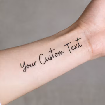 Custom Text Temporary Tattoo, Personalized Name or Quote Body Art