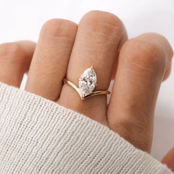 IGI Certified 3.00 Ct Marquise Cut Lab Grown Diamond Solitaire Engagement Ring: 4 Prongs 14K Solid Gold E VVS2 Diamond
