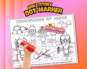 Crucifixion of Jesus Bible Dot Marker Craft | Good Friday Bible Story Printable | Jesus on the Cross Activity | Matthew 27:50
