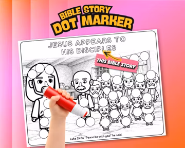Jesus Appears to His Disciples Bible Dot Marker Craft | Resurrection Appearance Printable | Peace Be With You Bible Story | Luke 24:36