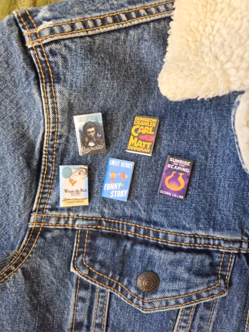 Mini Book Pin Set with Custom Covers 3D Printed book interiors - Cover on Both Sides No Spine