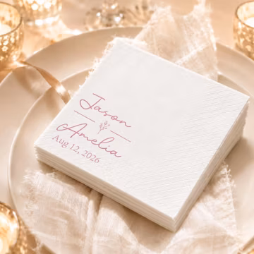 Custom Napkins - Wedding Cocktail Napkins, Personalized Dinner Napkins, Monogrammed Napkins for Party Decor