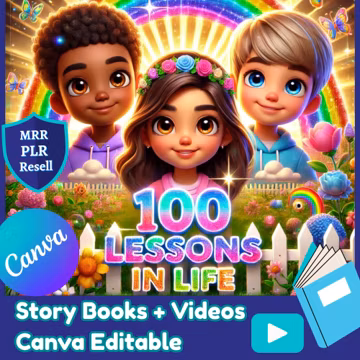 Kids Storybooks & Videos Bundle: Canva Editable, PLR MRR Resell Rights
