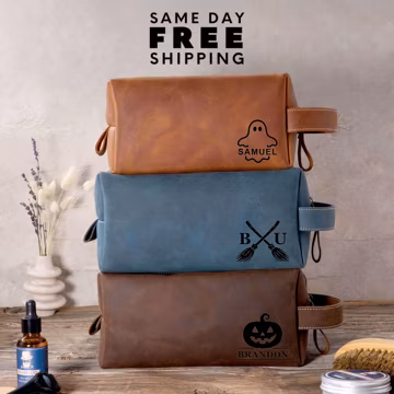 Custom Toiletry Bag Halloween Gift Ideas: Personalized Halloween Bag, Travel Dopp Kit Gifts for Him Men, Halloween Party Supplies