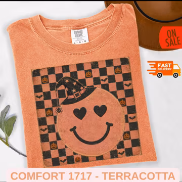 Vintage Smiley Halloween Shirt, Retro Smiley Tee, Checkered Halloween Shirt, Cute Spooky Season Tee, Halloween Graphic Tee,