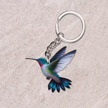 Hummingbird Acrylic Keychain, Hummingbird Keychain, Hummingbird Gift, Bird Keychain, Gift For Hummingbird Lover, Gift For Her