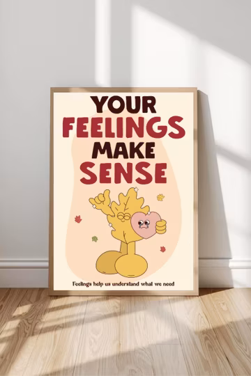 Counselor Office Decoration – Boho Fall Feelings Poster – Your Feelings Make Sense