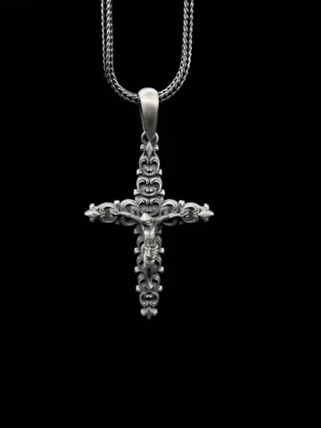 Sterling Silver Crucifix Cross Necklace, Christian Jewelry
