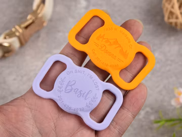 Personalized Engraved Silicone AirTag Dog Collar Case