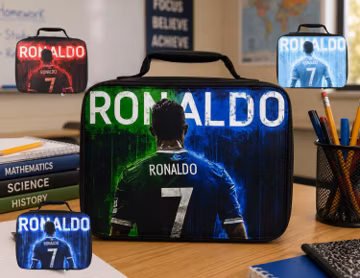 CR7 Cristiano Ronaldo Football Fan Insulated Lunch Bag – World Cup Soccer Kids Adult