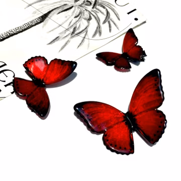 Scarlet Butterfly Hair Clips, ButterFly Side Hair Pins, Fairy Hair Accessories, Handmade Jewelry, Gift for Her