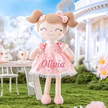 Gloveleya Personalized Spring Doll – Custom Name Soft Baby Doll | 1st Birthday Gift, Baby Shower Present & Keepsake Plush Toy
