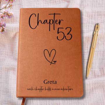 53rd Birthday Gift, Personalized Chapter 53 Leather Journal, Custom Notebook for Fifty-Third Birthday Party, Turning 53 Present for Her
