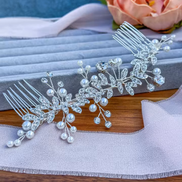 Crystal Pearl Bridal Hair Comb: Elegant Wedding Hairpiece