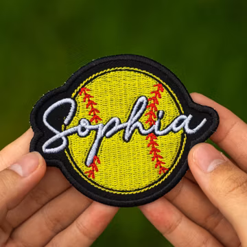 Custom Softball Name Patch: Embroidered Sports Patches | Sew/Iron On for Jackets Backpacks, Game Day Patch