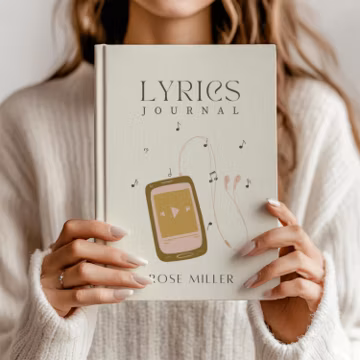 Custom Songwriting Notebook, Personalized Lyric Journal, Musician Diary and Gift for Songwriters, Women's Lyric Book, Writing and Composing