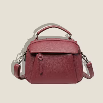 Minimalist Genuine Leather Satchel Bag – Small Top Handle Crossbody Purse for Everyday Use
