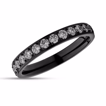 3mm Black Titanium Ring,Eternity Ring,CZ Wedding Ring,Ladies Wedding Ring,Proposal Ring,Engagement,Black Eternity Ring,Anniversary