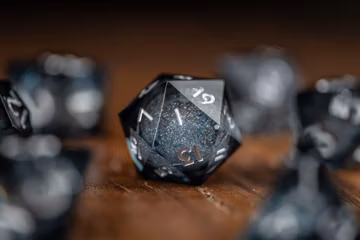 Black Liquid Core Dice Set for DnD | Sharp Edge Glitter Polyhedral Dice | Space-Themed Shadow Nebula Dice for Tabletop RPGs