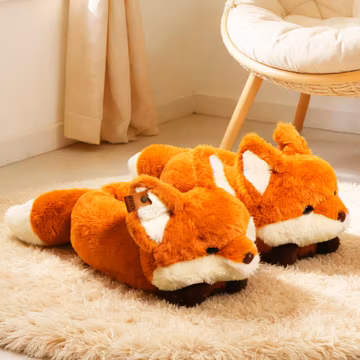 Handmade & Personalized Fox Den Slippers - Cozy Gift with Custom Name