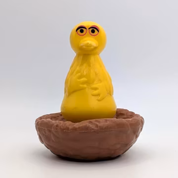 Vintage Big Bird Figure with Nest - Fisher Price Little People Sesame Street