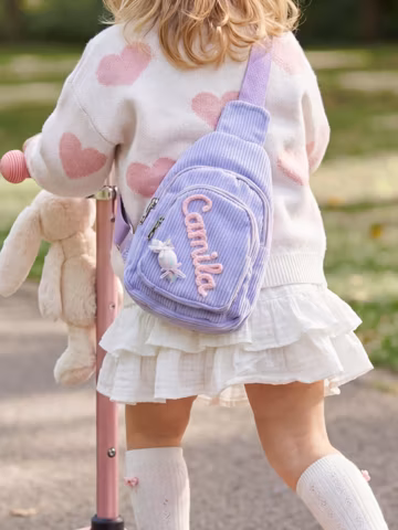 Custom Baby Toddler Purse, Corduroy Sling Bag, Gift for Boys & Girls, Waist Bag, Outdoor bag, Sports Bag, Crossbody Bag, Kids Birthday Gift