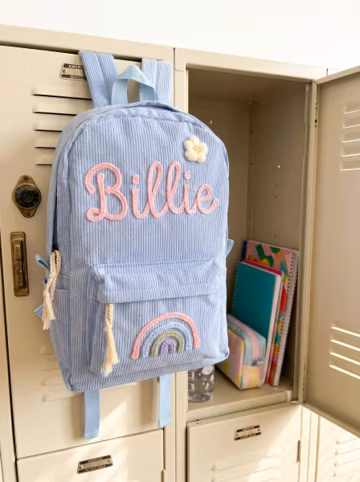 Personalized Corduroy Backpack, Custom Name Kids School Bag, Toddler Preschool Backpack, Back to School Gift for Boys & Girls, School Gift