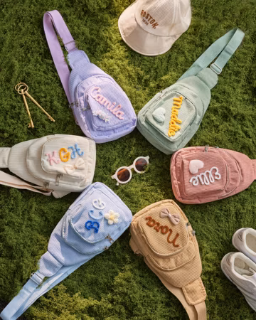 Custom Name Toddler Purse, Corduroy Sling Bag, Gift for Boys & Girls, Kids Waist Bag, Kids outdoor bag, Kids Sports Bag, Crossbody Bag