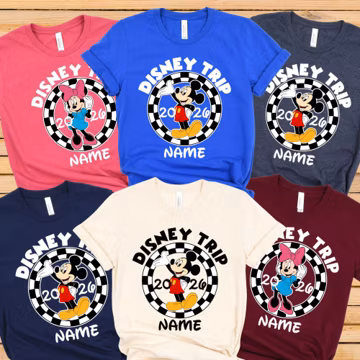 Custom Disney Couple Shirt, Personalized Disneyworld Trip 2026 Tee, Comfort Colors Disney Shirt, Mickey And Minnie Family Matching Shirts