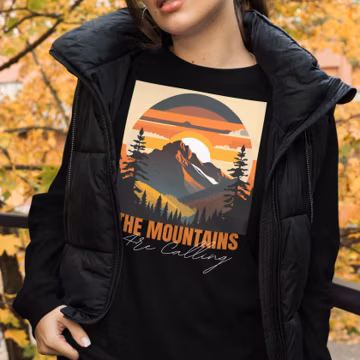 The Mountains Are Calling T-Shirt Unisex Sunset Hiking t-shirt Unisex Long Sleeve Tee