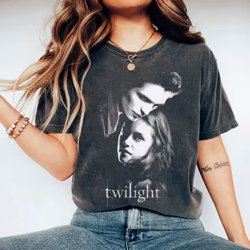 Edward and Bella Twilight Shirt Vintage Graphic Tee Vampire Love Story Merch