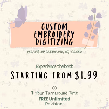 Custom Embroidery Digitizing Service, Logo & Image