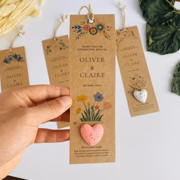 Personalized Seed Paper Bookmark: Wildflower Wedding Favors