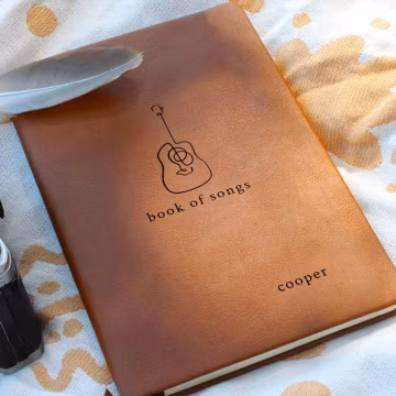 Songwriter Journal, Personalized Music Diary, Custom Gift for Musicians, Lined Leather Notebook for Song Writing Ideas, Birthday Christmas