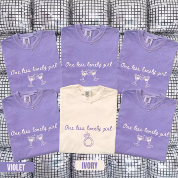 One Less Lonely Girl Bachelorette Party Themed Comfort Colors Wedding Party Tee