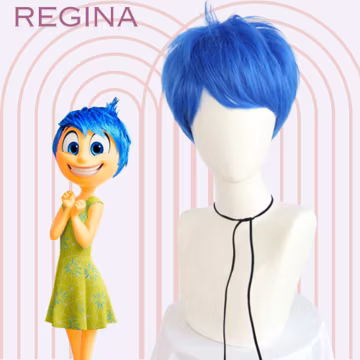 Royal Blue Short Wig Straight Bangs Anime Cosplay Unisex Halloween Party Convention