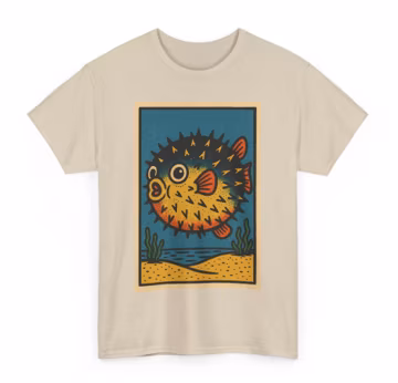 Pufferfish T-Shirt: Retro Comic Funny Meme Unisex Tee