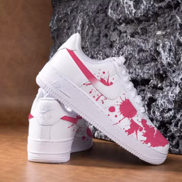 Pink Splash Air Force One Hand Painted Pink Gradient Air Force 1 Custom Splash Sneakers White And Pink AF1 Sneakers Pink Birthday Gifts