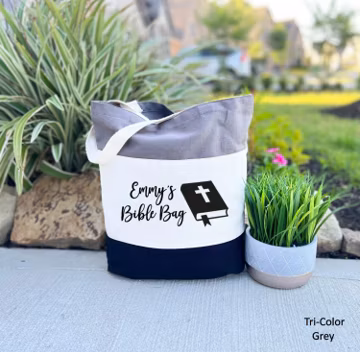 Bible Tote Bag, Personalized Christian Tote Bag, Grateful Tote Bag, Bible Verse Canvas Tote Bag, Christian Gifts, Christian Gifts For Women