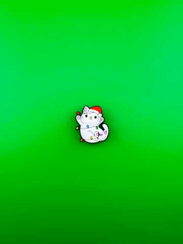 Festive Feline Shoe Charm: Christmas Light Cat Accessory for Holiday Footwear - Kawaii Kitty Gift