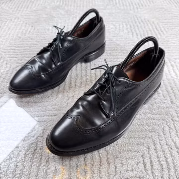 Allen Edmonds Richmond Wingtip Oxfords Mens 8 C Black Leather Brogue Dress Shoes