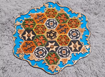 Handcrafted Wooden Settlers Game Board: 2-6 Player Custom Board