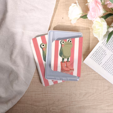 Personalized Cartoon Frog 360 Degree Rotating Kindle Case, Detachable Pink Stripe Cover for Kindle 10/11/12th, Paperwhite 10th, Gift for Her