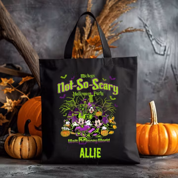 Personalized Mickey and Friends Not So Scary Tote Bag,Oogie Boogie Bash 2025,Disney Halloween Tote Bag,Trick or Treat,Spooky Season Totes